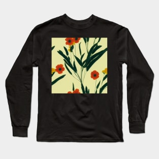 Beautiful Stylized Red Flowers, for all those who love nature #203 Long Sleeve T-Shirt